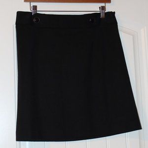 LOFT Pencil Skirt w/ Button Detail - Sz 6 Black
